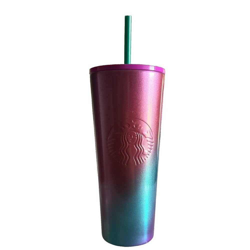Starbucks Spring Tumbler 2022 Shimmer Ombre Stainless Steel Cup 24oz Purple Pink